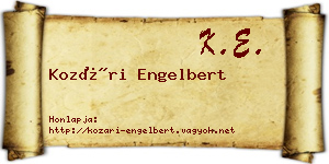 Kozári Engelbert névjegykártya